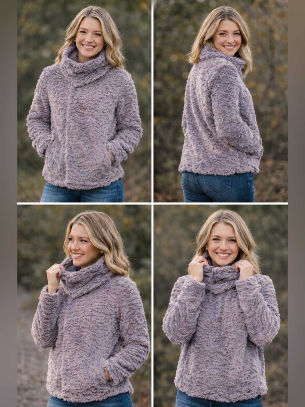 Patagonia Gray/Light Purple Textured Fleece Jacket Women’s XS Cozy Sherpa Soft